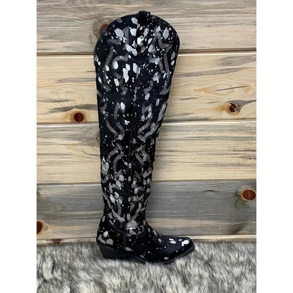 NEW LIBERTY BLACK alyssa boot in black and silver